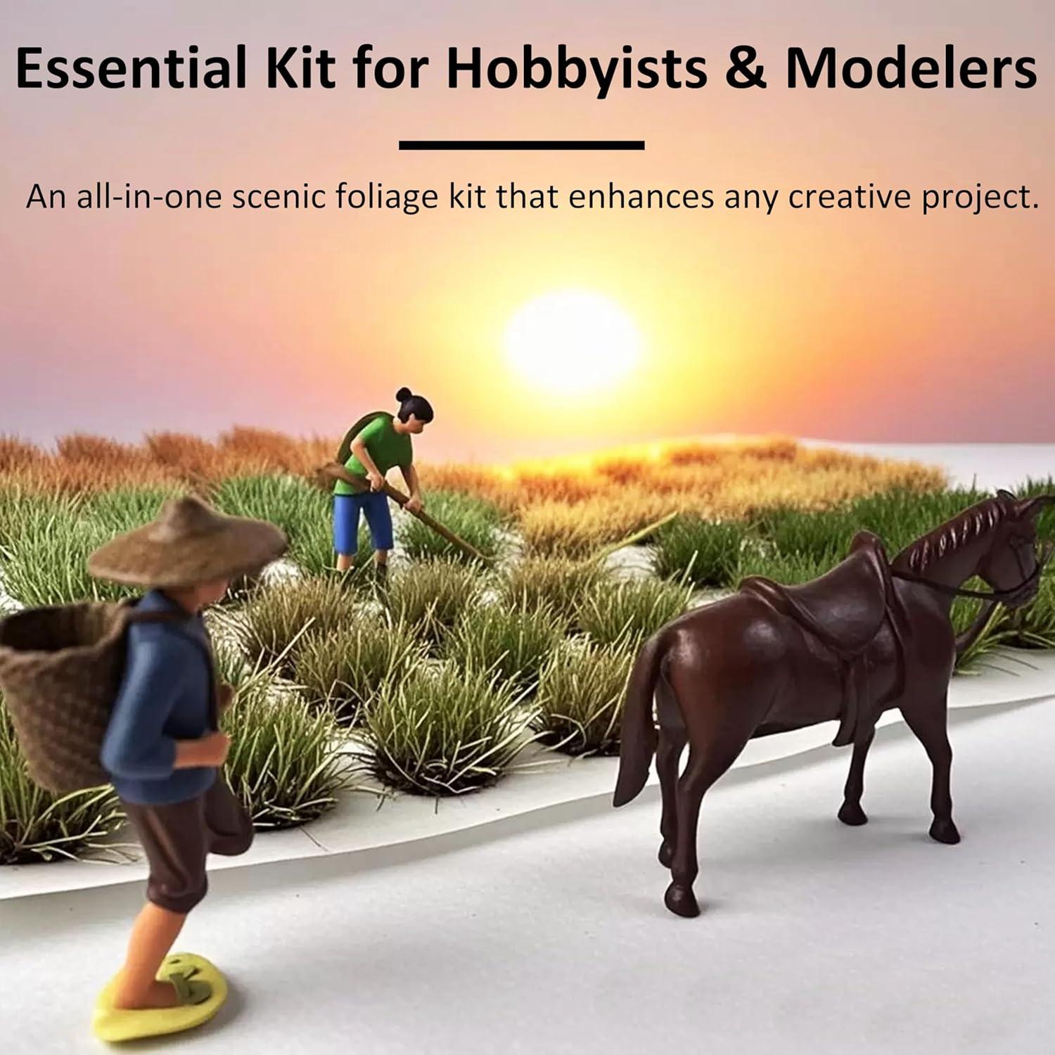 Kit de 126 Tufts de Hierba Estática SOXUI para Dioramas