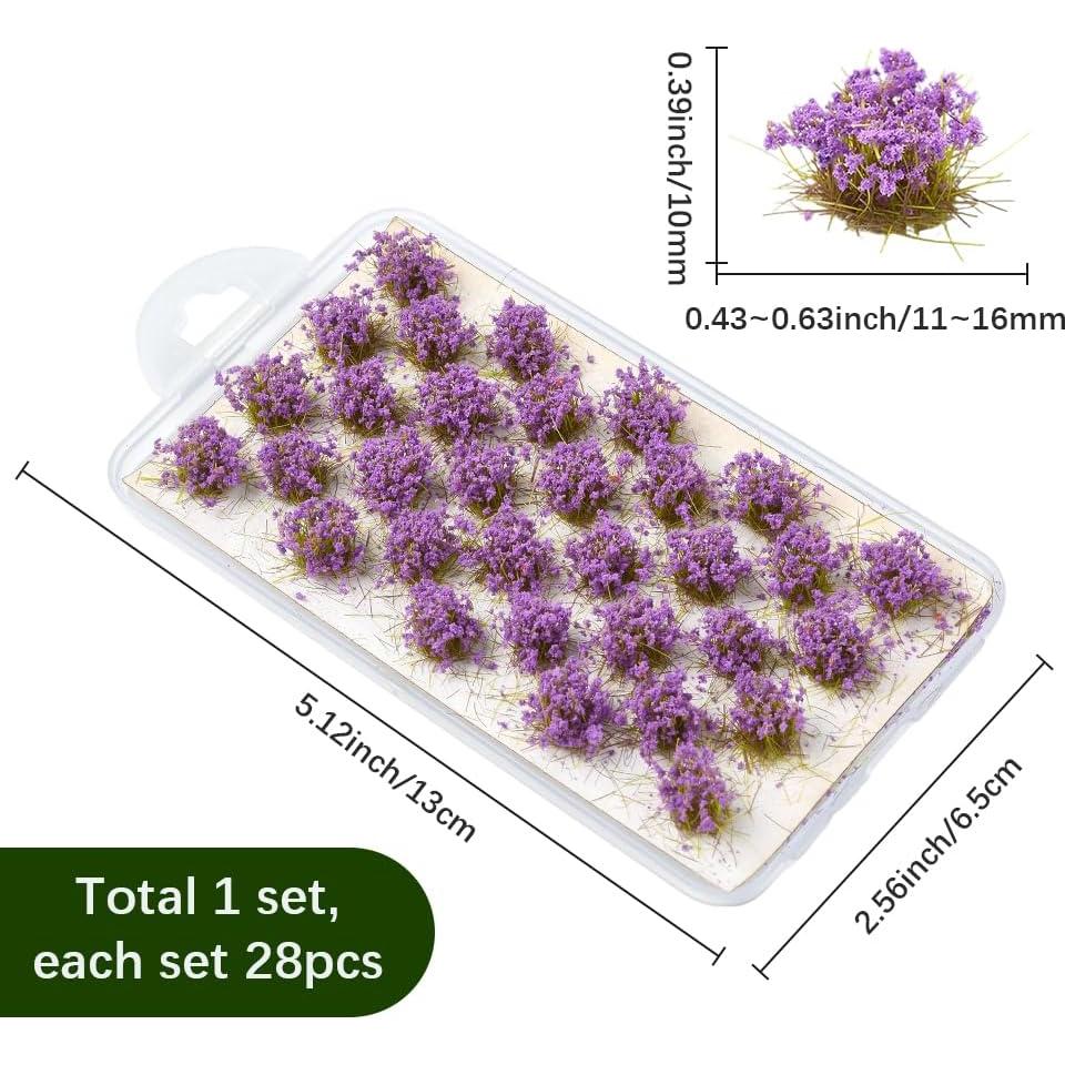 Caja 32Pcs Miniaturas Grama Tufts SOFPLATE Nylon Azul 1.1-1.6cm