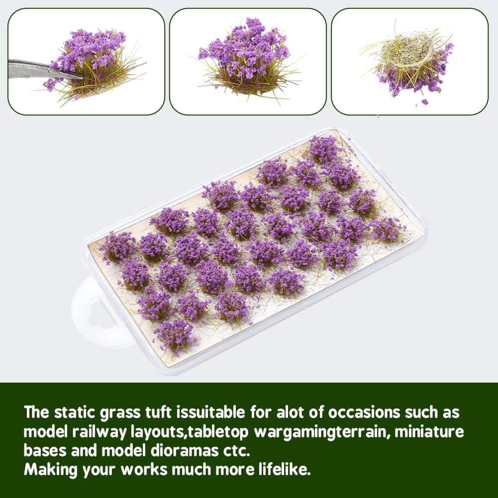 Caja 32Pcs Miniaturas Grama Tufts SOFPLATE Nylon Azul 1.1-1.6cm