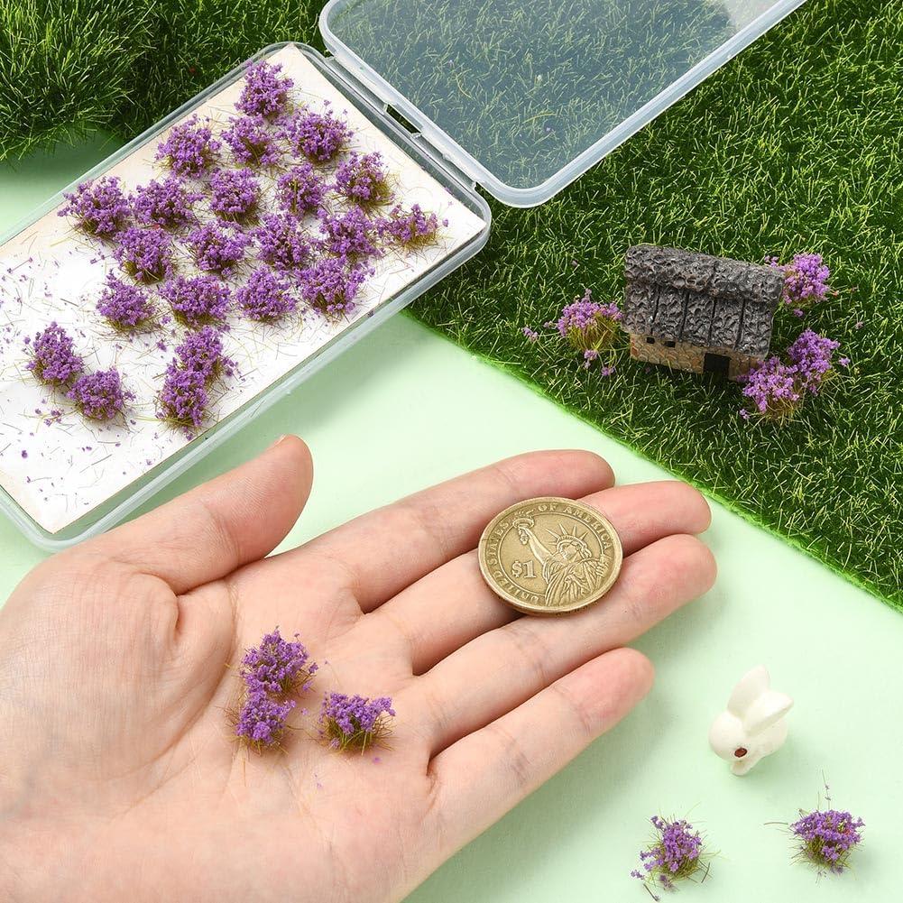 Caja 32Pcs Miniaturas Grama Tufts SOFPLATE Nylon Azul 1.1-1.6cm