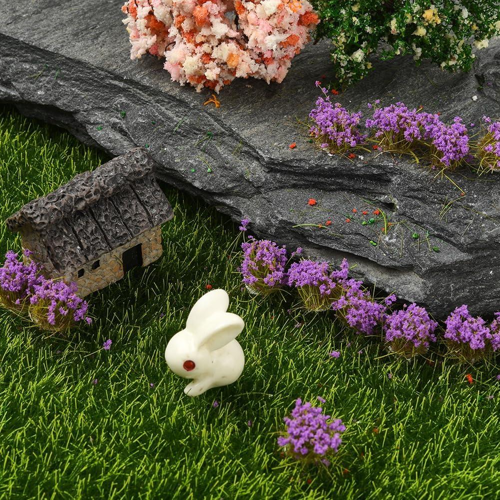 Caja 32Pcs Miniaturas Grama Tufts SOFPLATE Nylon Azul 1.1-1.6cm