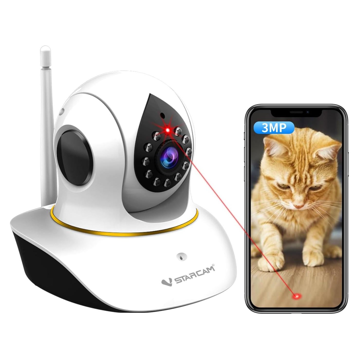 Cámara para Mascotas VSTARCAM C38S-P 3MP WiFi con Láser
