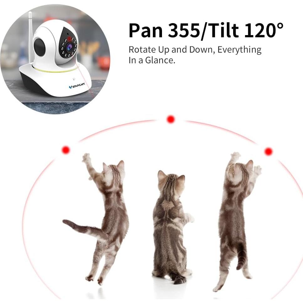 Cámara para Mascotas VSTARCAM C38S-P 3MP WiFi con Láser