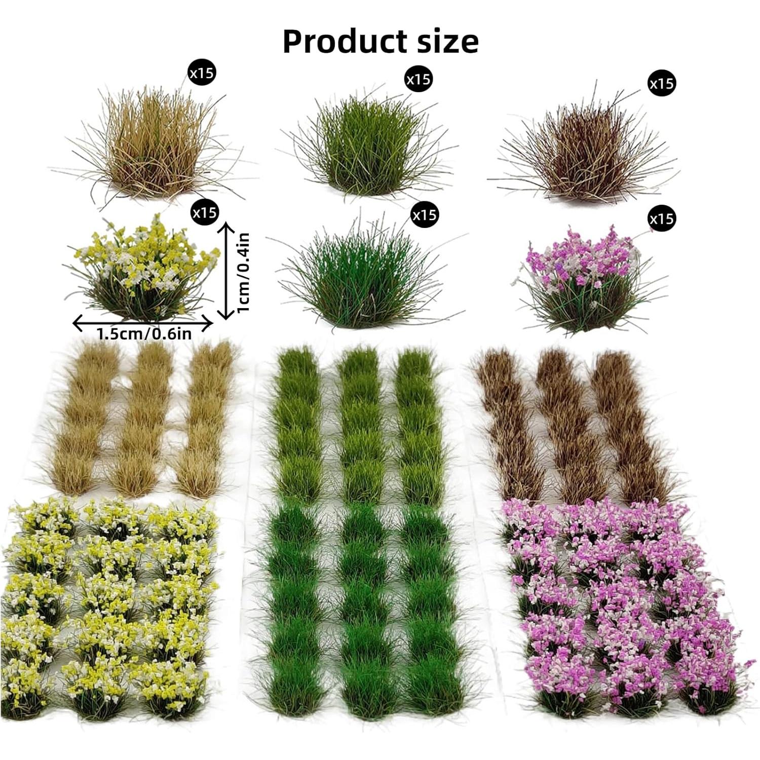 90 Piezas de Granos de Hierba Estática Gdeplok para Dioramas