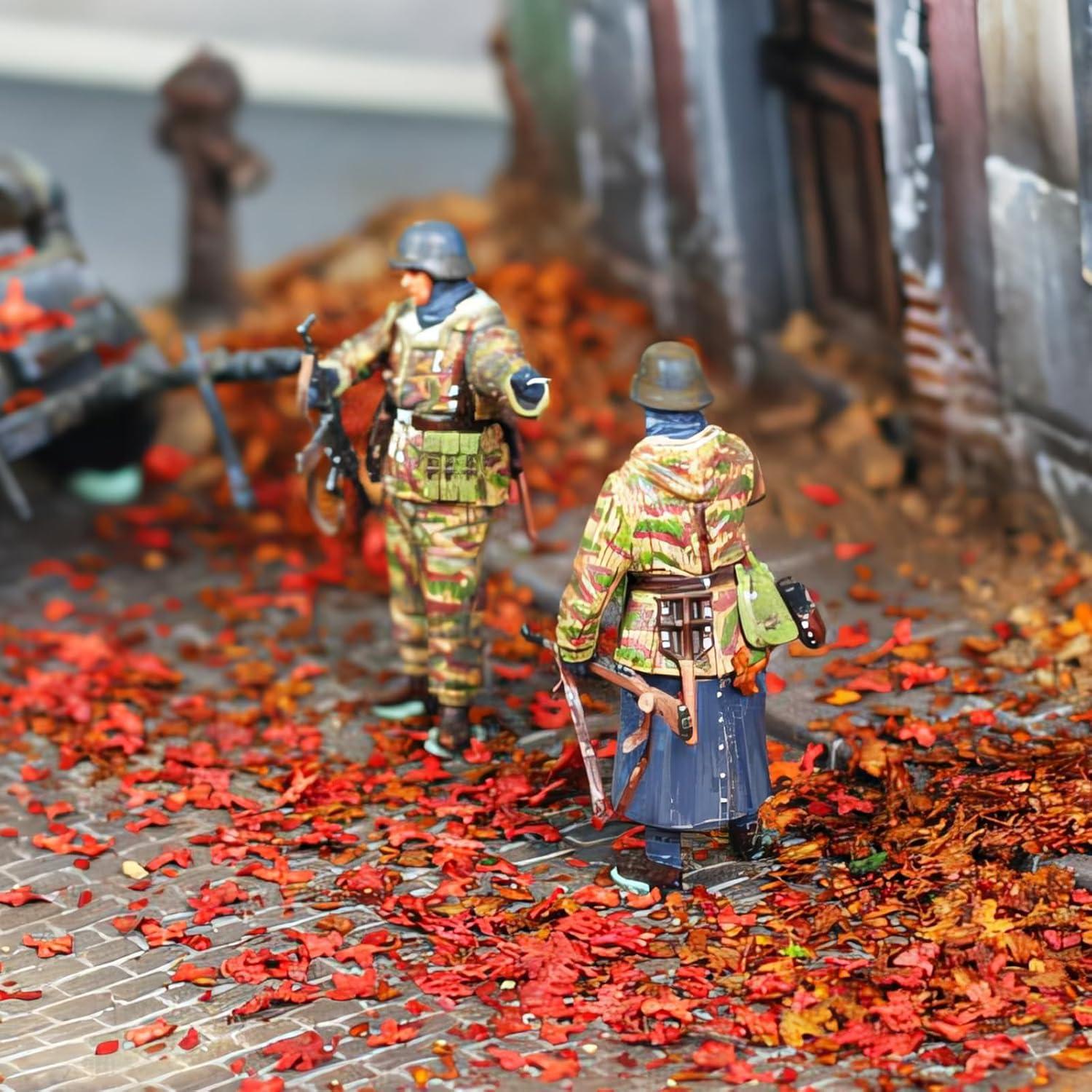 Set de 4 Hojas Miniatura Realistas Warmtree para Dioramas