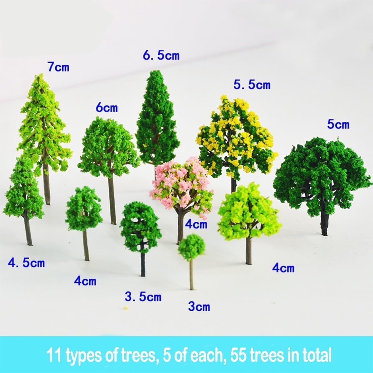 55 Piezas de Árboles Miniatura The Left Bridge para Dioramas