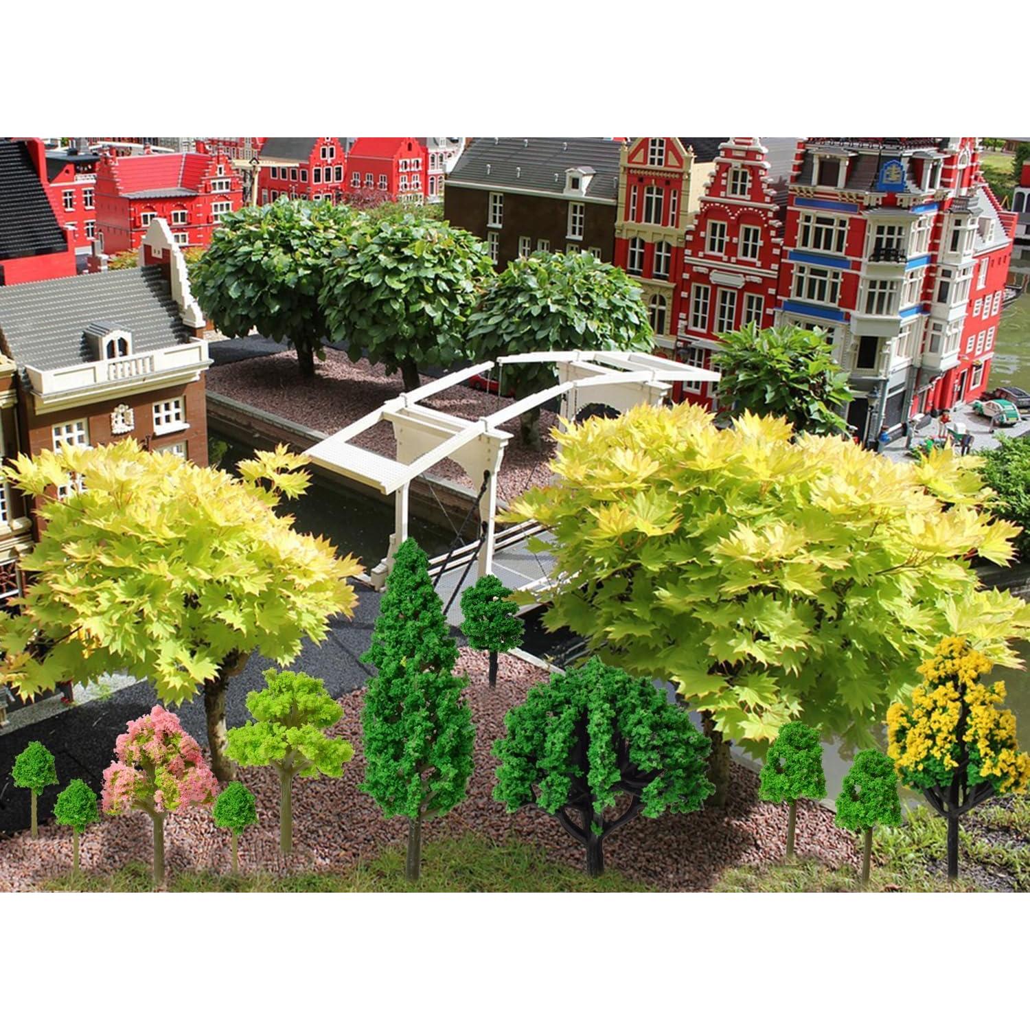 55 Piezas de Árboles Miniatura The Left Bridge para Dioramas