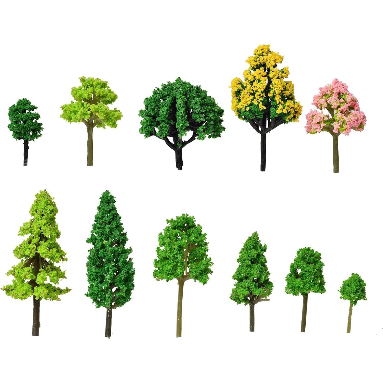 55 Piezas de Árboles Miniatura The Left Bridge para Dioramas