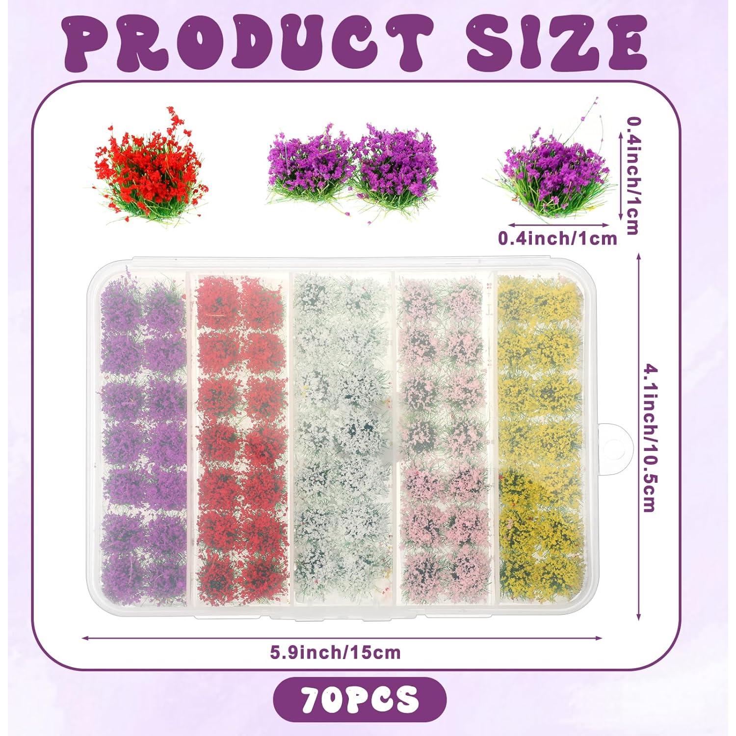 70 Piezas Flores Miniatura Coloridas Eldraqth para Dioramas