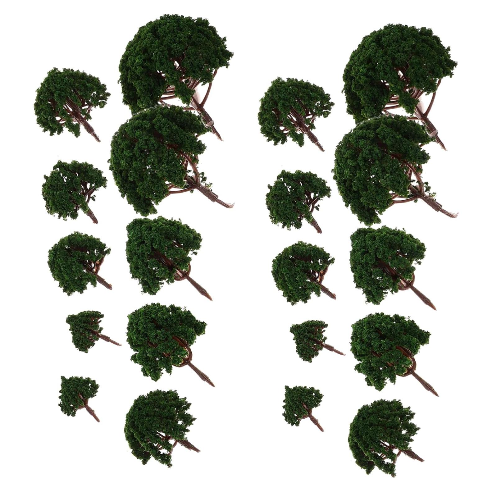 20 Árboles Miniatura Falsos DOITOOL para Escenografía Verde