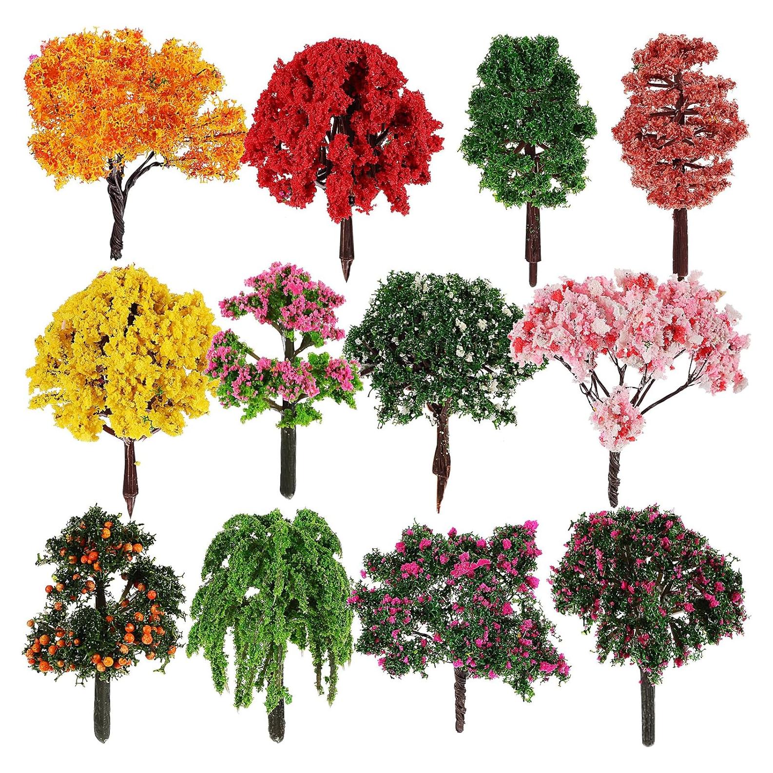 12 Árboles Miniatura IMIKEYA para Manualidades y Paisajes