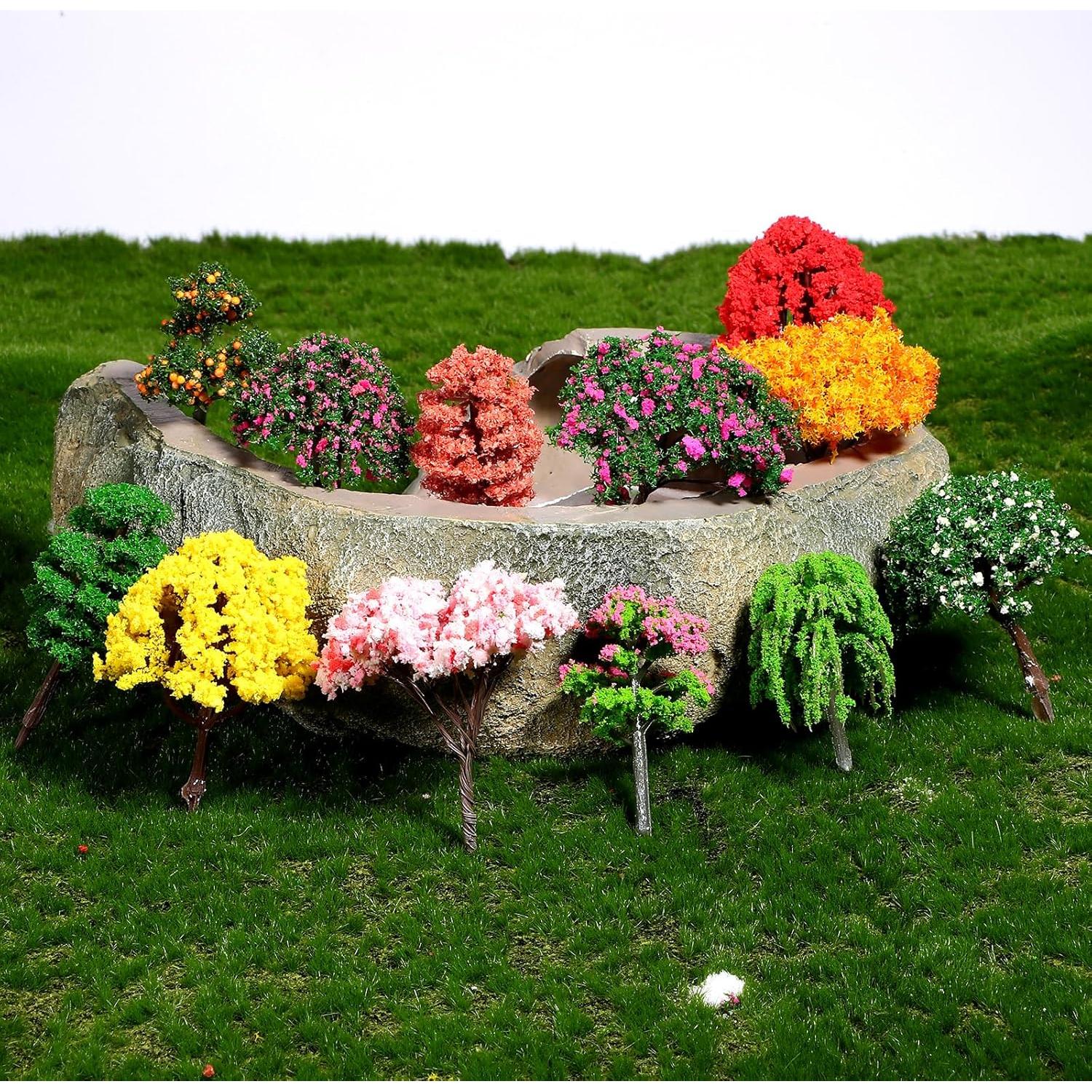 12 Árboles Miniatura IMIKEYA para Manualidades y Paisajes