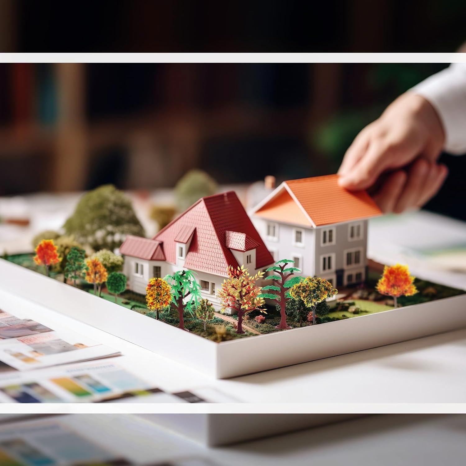 28 Árboles Miniatura Canlierr para Diorama con Hojarasca Falsa