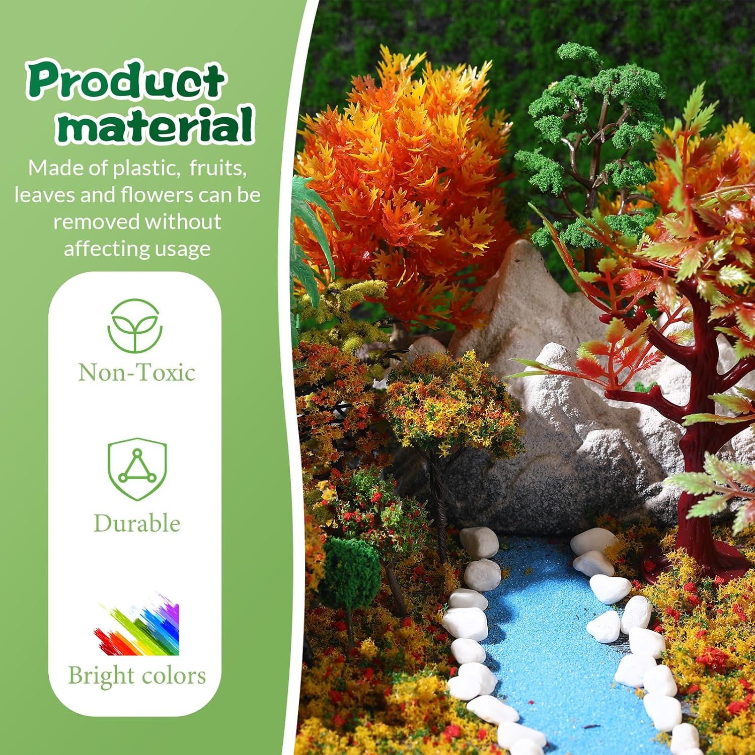 28 Árboles Miniatura Canlierr para Diorama con Hojarasca Falsa