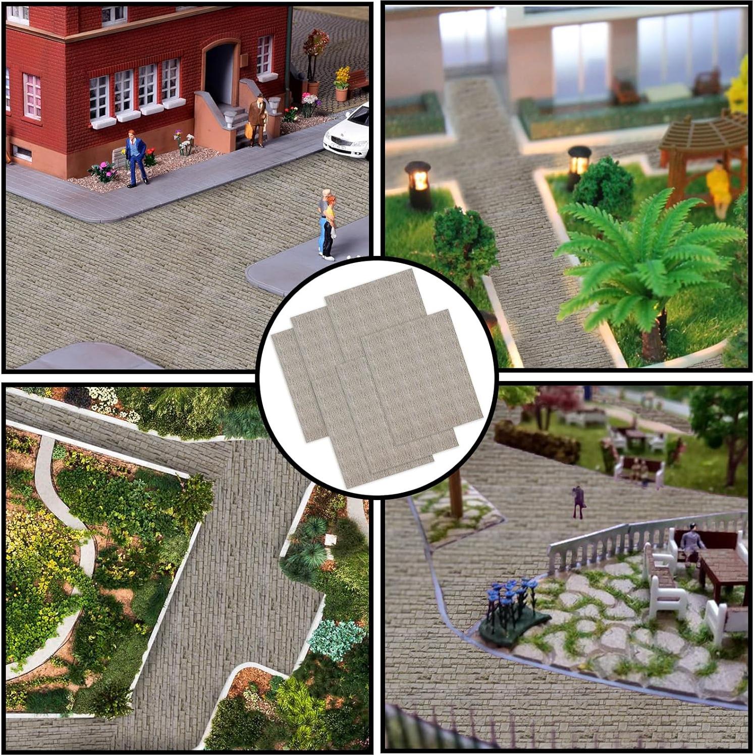 6 Pcs Alfombrillas de Pueblo Warmtree Ladrillo Gris Autoadhesivas