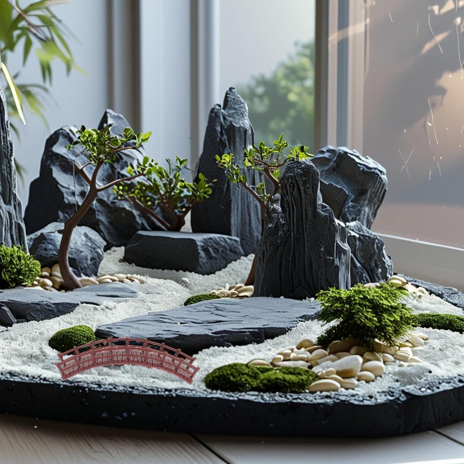 Puente Arco Miniatura LOGOFUN para Jardines de Bonsai 9x3cm