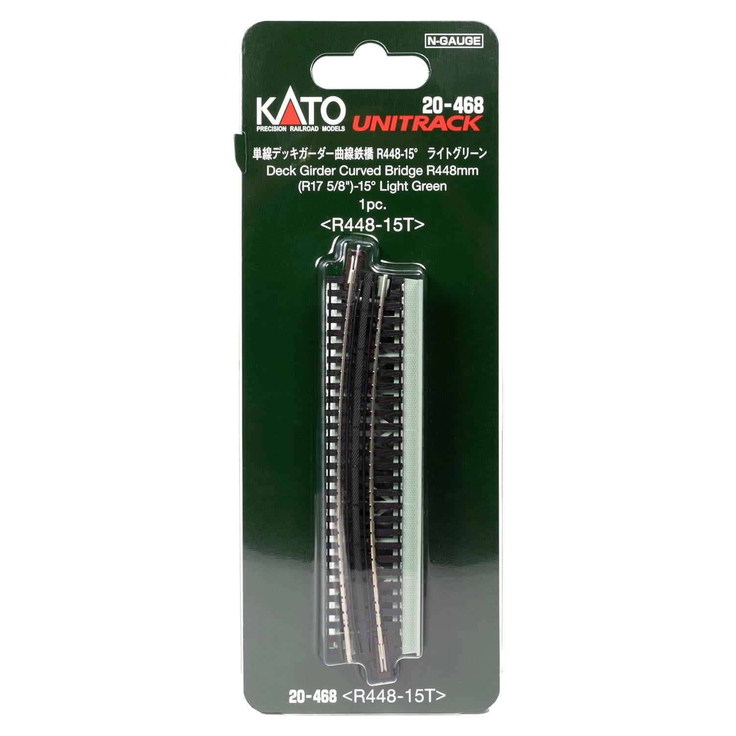 Puente Curvado de Viga KATO N Gauge R448mm Verde Claro