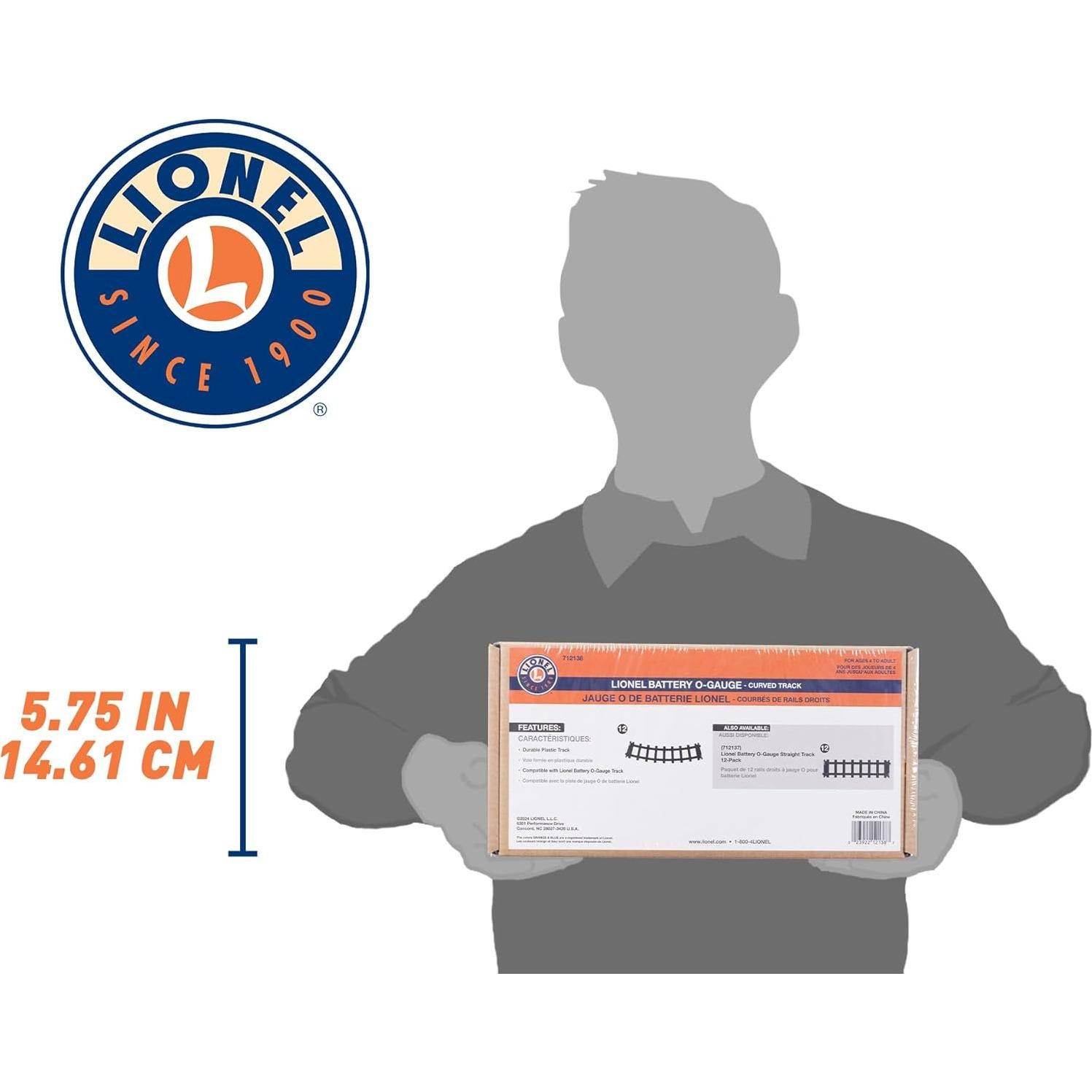 Paquete de Pista Curvada de Plástico Negro Lionel Gauge O 12 Piezas