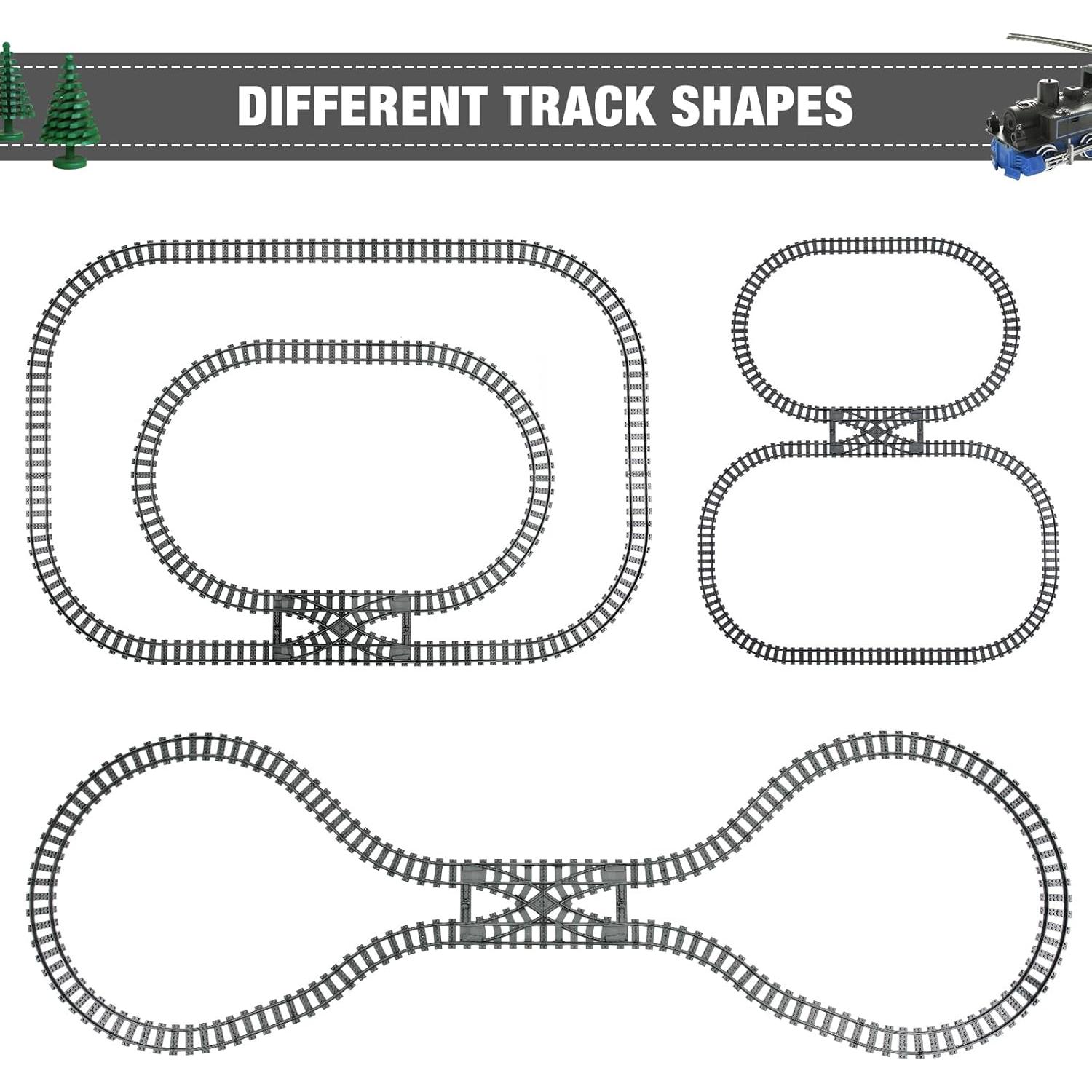 Pistas de Tren Mannidoo 54 Piezas ABS - Curvas y Rectas