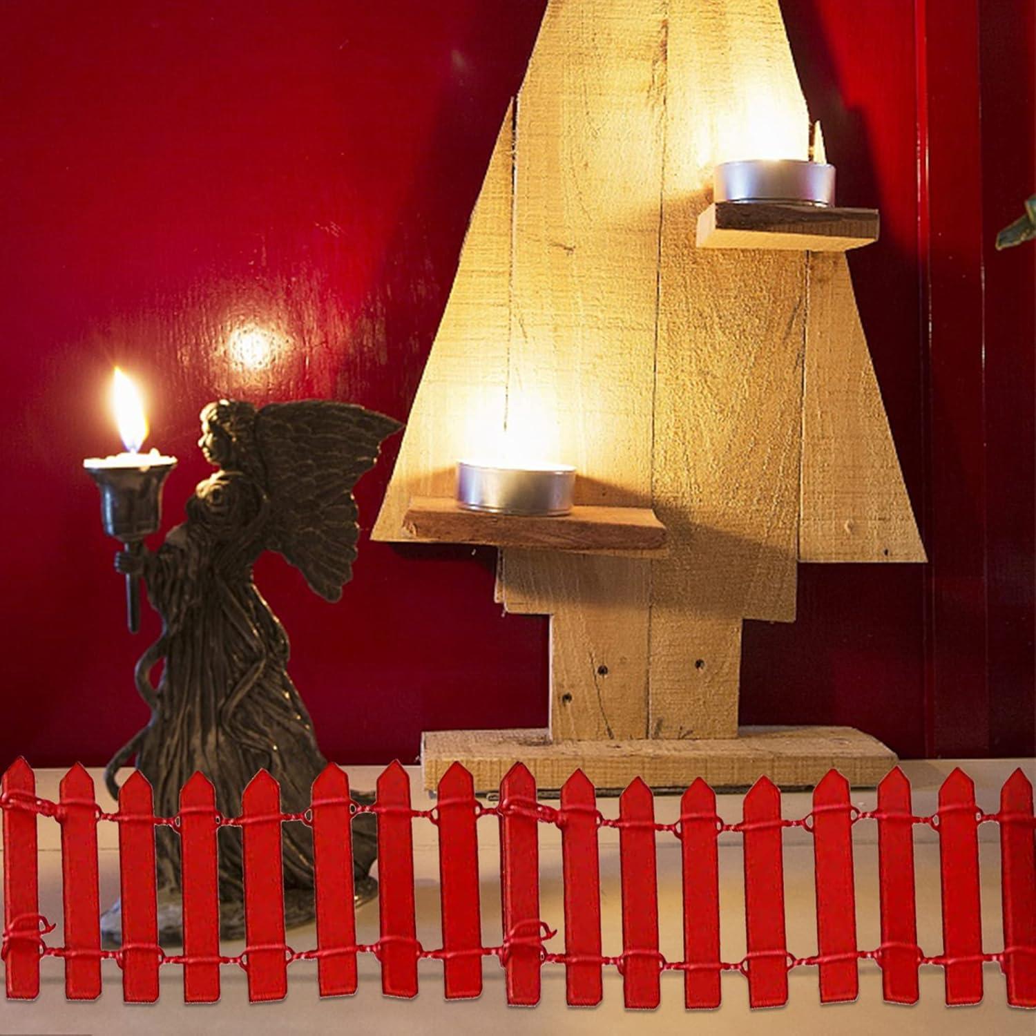 Valla Miniatura de Madera Prsildan 100 cm Roja para Hadas