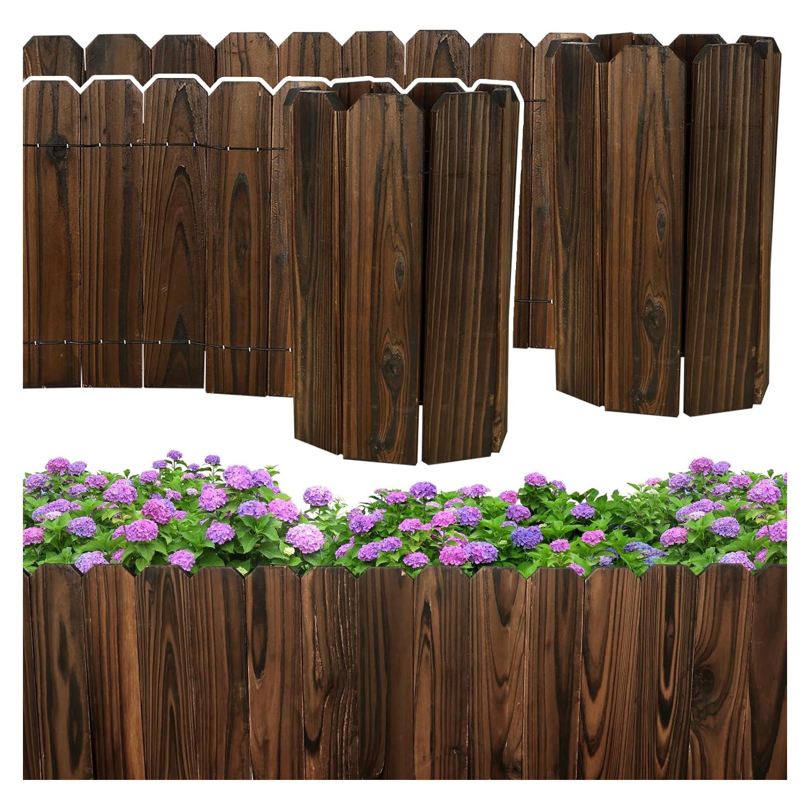 Borde de Jardín de Madera 30 cm H x 119.4 cm L - 2 Paquetes