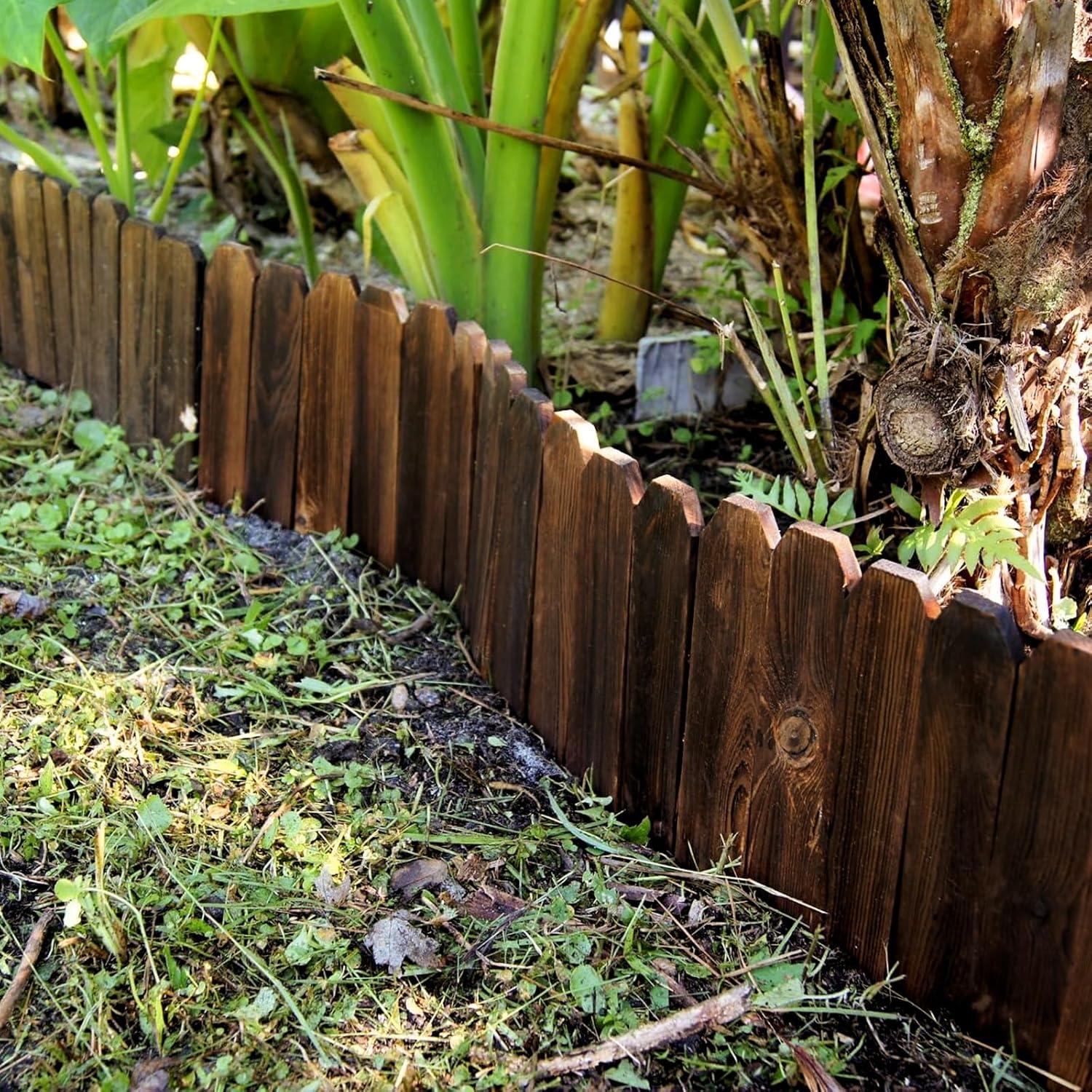 Borde de Jardín de Madera 30 cm H x 119.4 cm L - 2 Paquetes