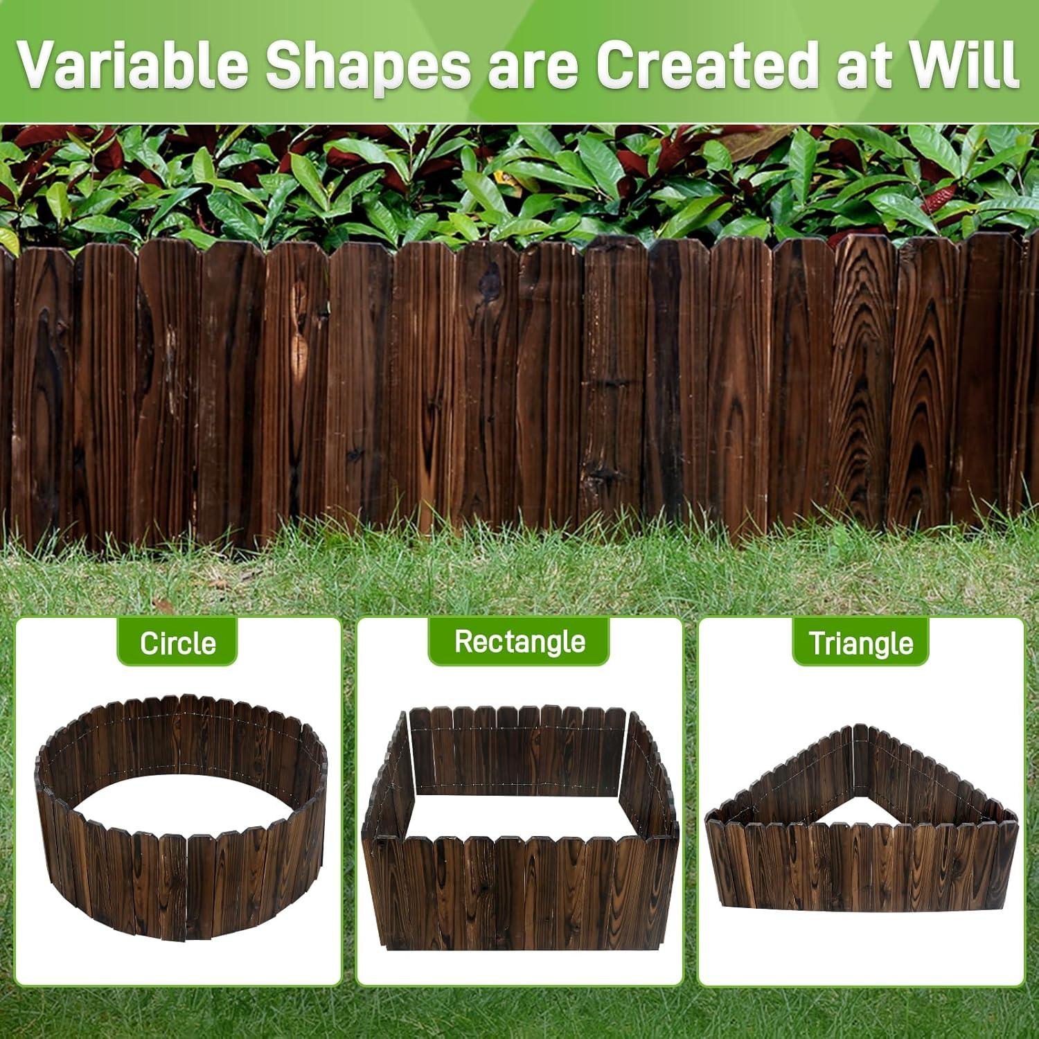 Borde de Jardín de Madera 30 cm H x 119.4 cm L - 2 Paquetes