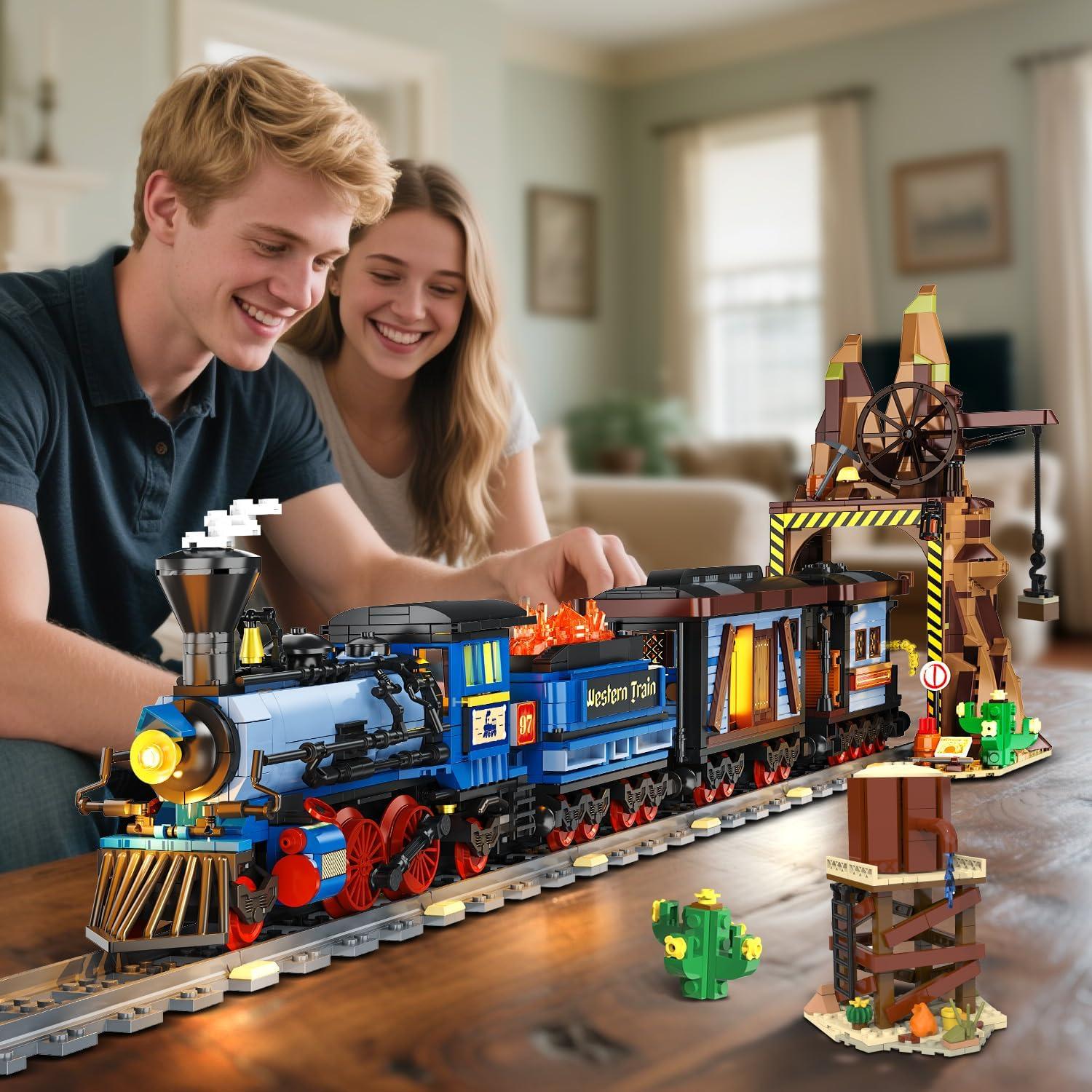 Juego de Construcción de Tren del Oeste INSOON 1912 PZS LED