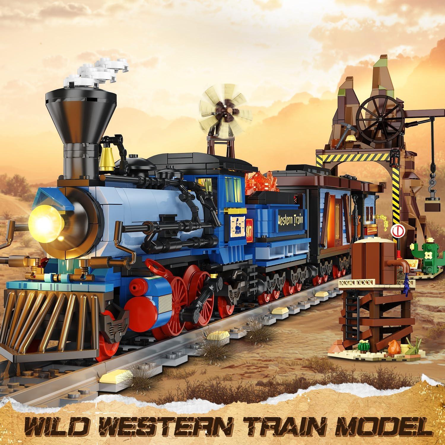 Juego de Construcción de Tren del Oeste INSOON 1912 PZS LED