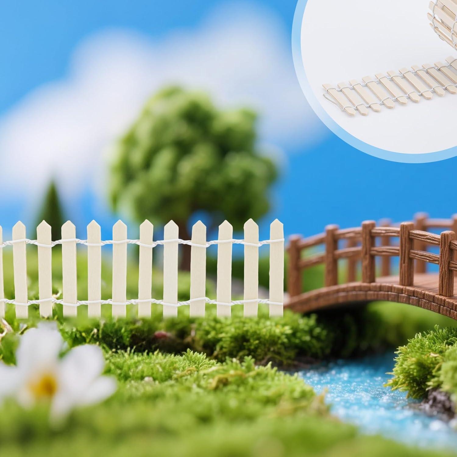 Mini Cerca de Jardín de Hadas BOXOB 90x5cm Madera Decorativa