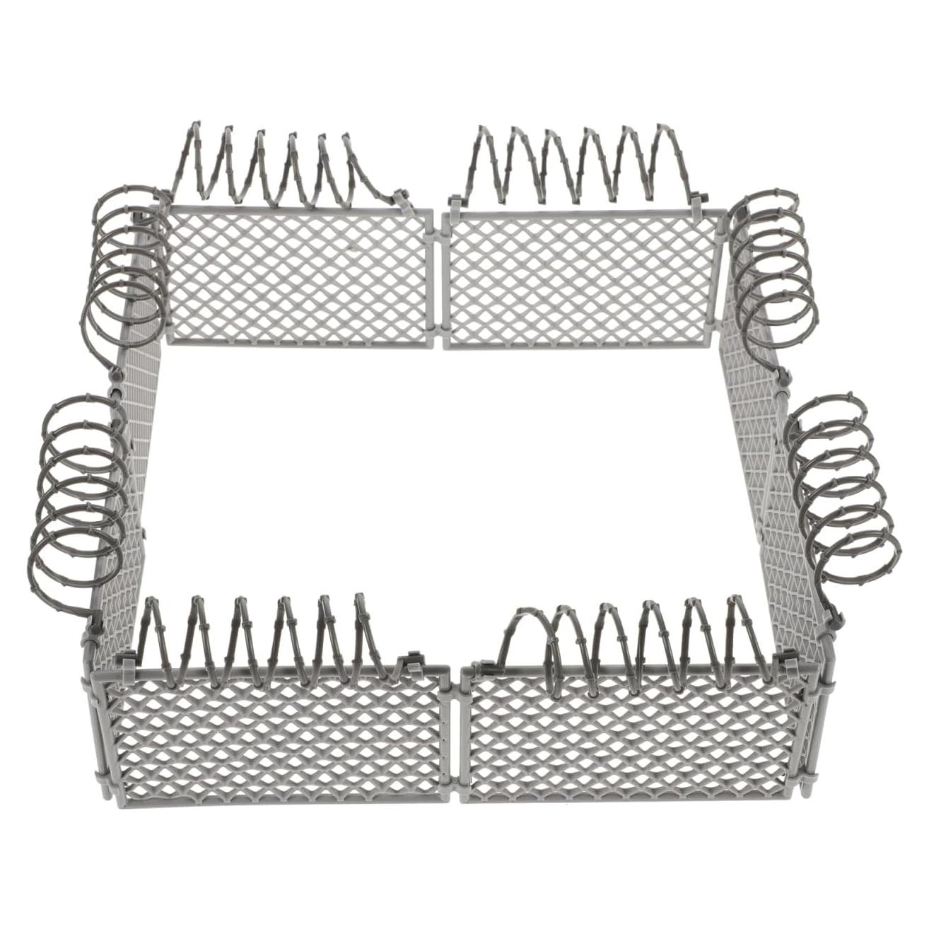 Juego de Cercas Miniatura DIY VICASKY - Plástico Gris Claro 19x19x8.7cm