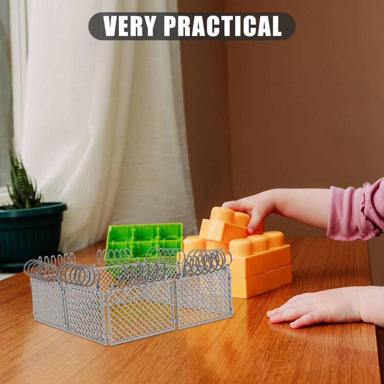 Juego de Cercas Miniatura DIY VICASKY - Plástico Gris Claro 19x19x8.7cm