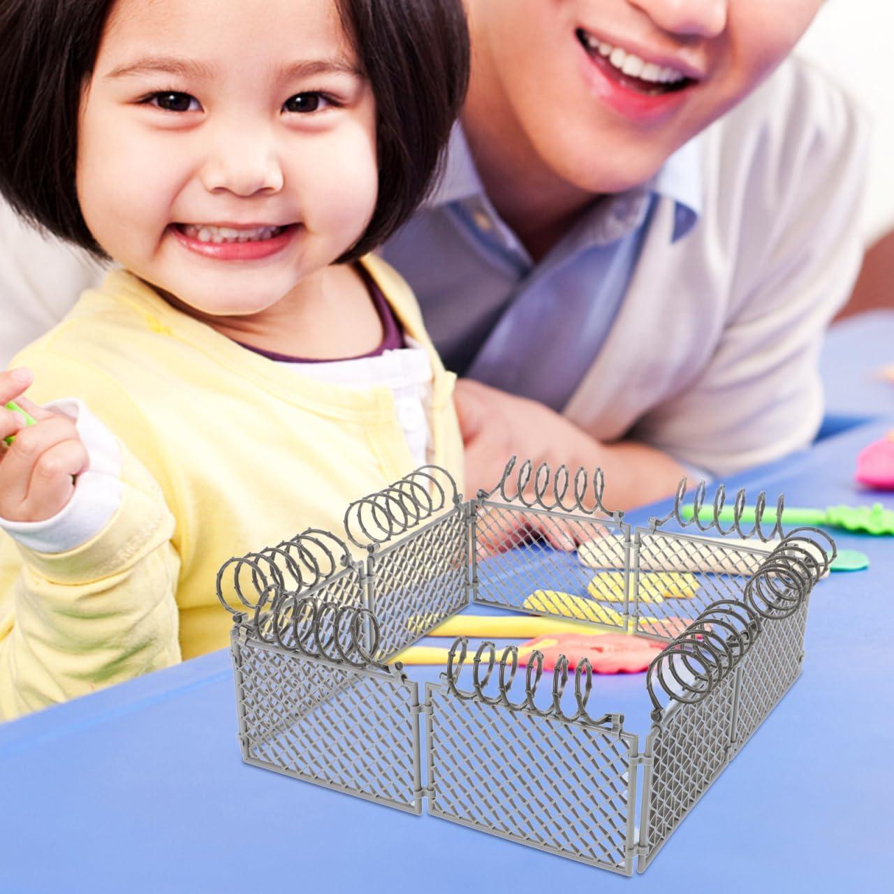 Juego de Cercas Miniatura DIY VICASKY - Plástico Gris Claro 19x19x8.7cm