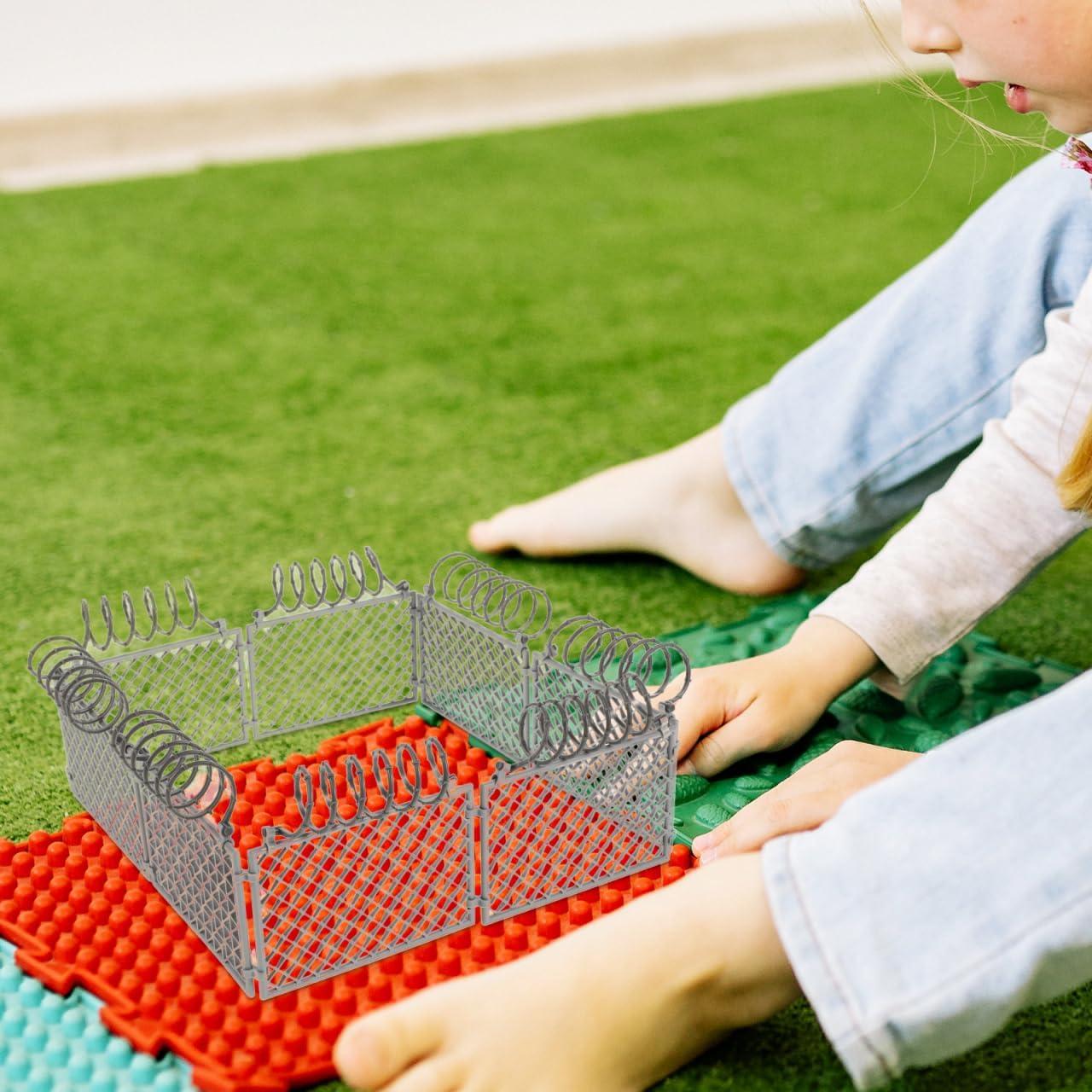 Juego de Cercas Miniatura DIY VICASKY - Plástico Gris Claro 19x19x8.7cm