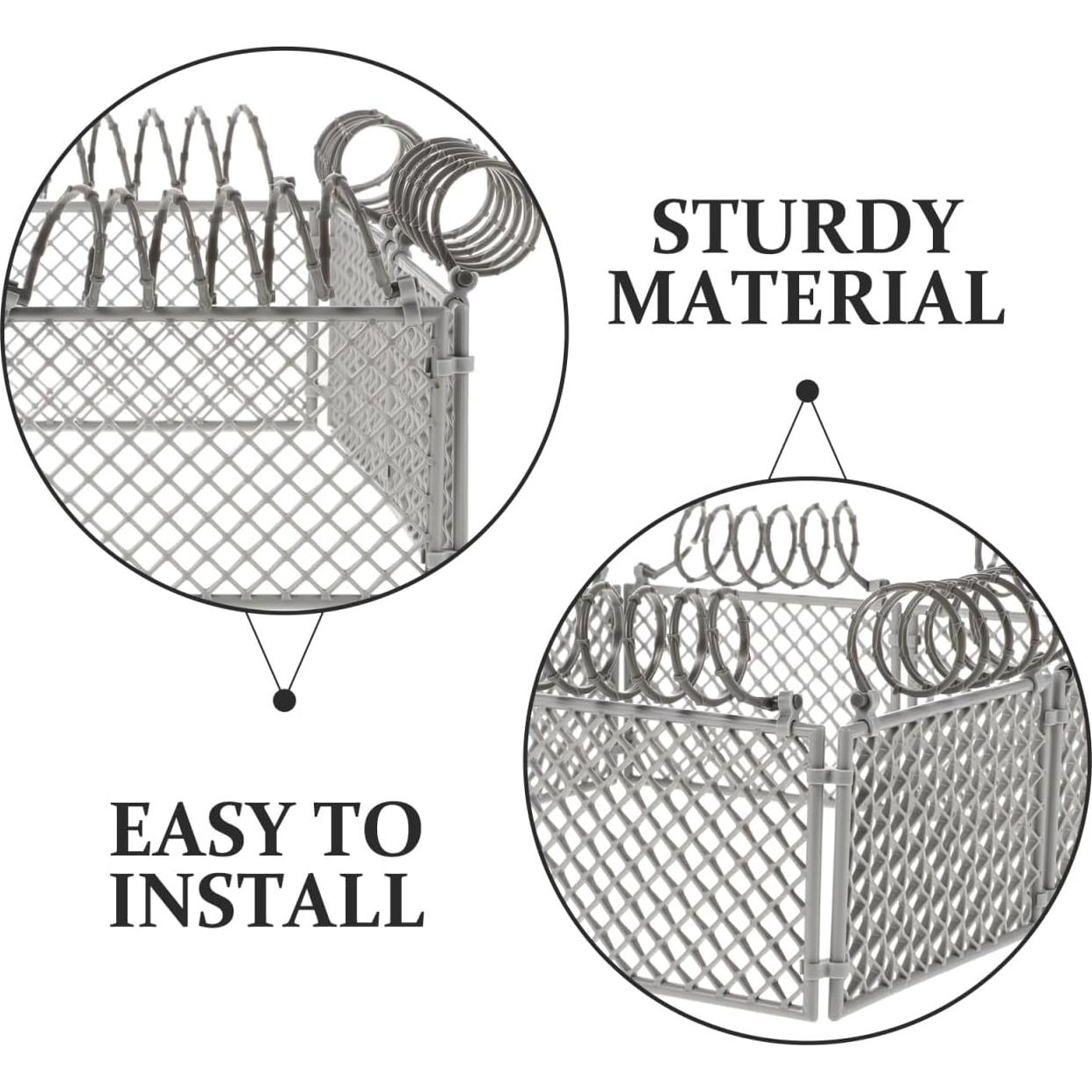 Juego de Cercas Miniatura DIY VICASKY - Plástico Gris Claro 19x19x8.7cm