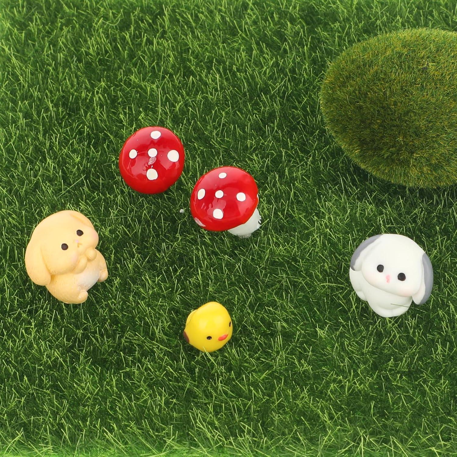 Alfombra de Césped Artificial Giantree 4 Pcs 15x15cm con Cercas