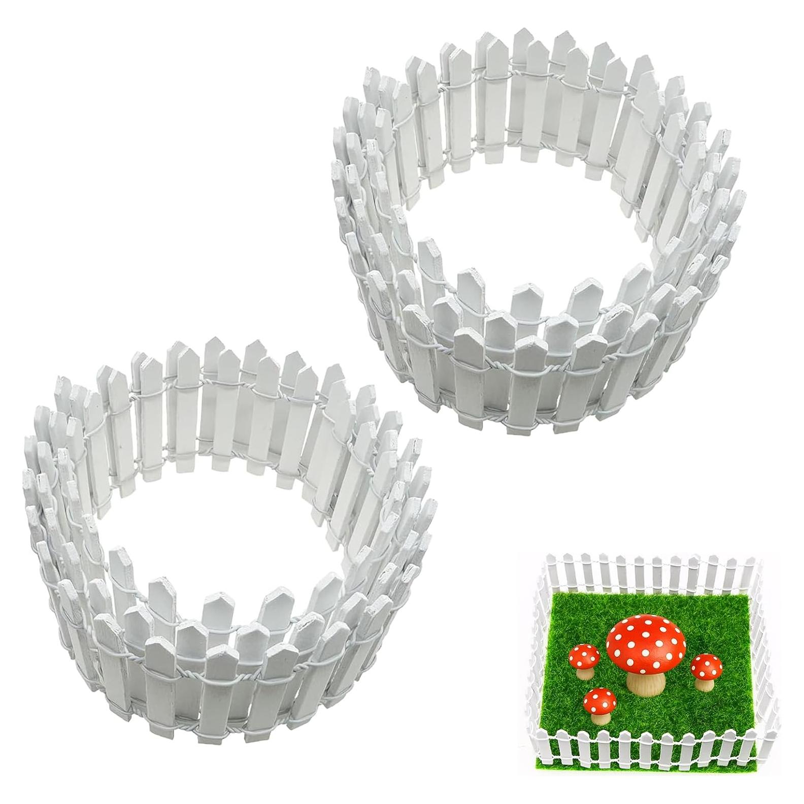 Cerca de Jardín de Hadas Miniatura YFANITI 89cm Blanca 2 Pcs