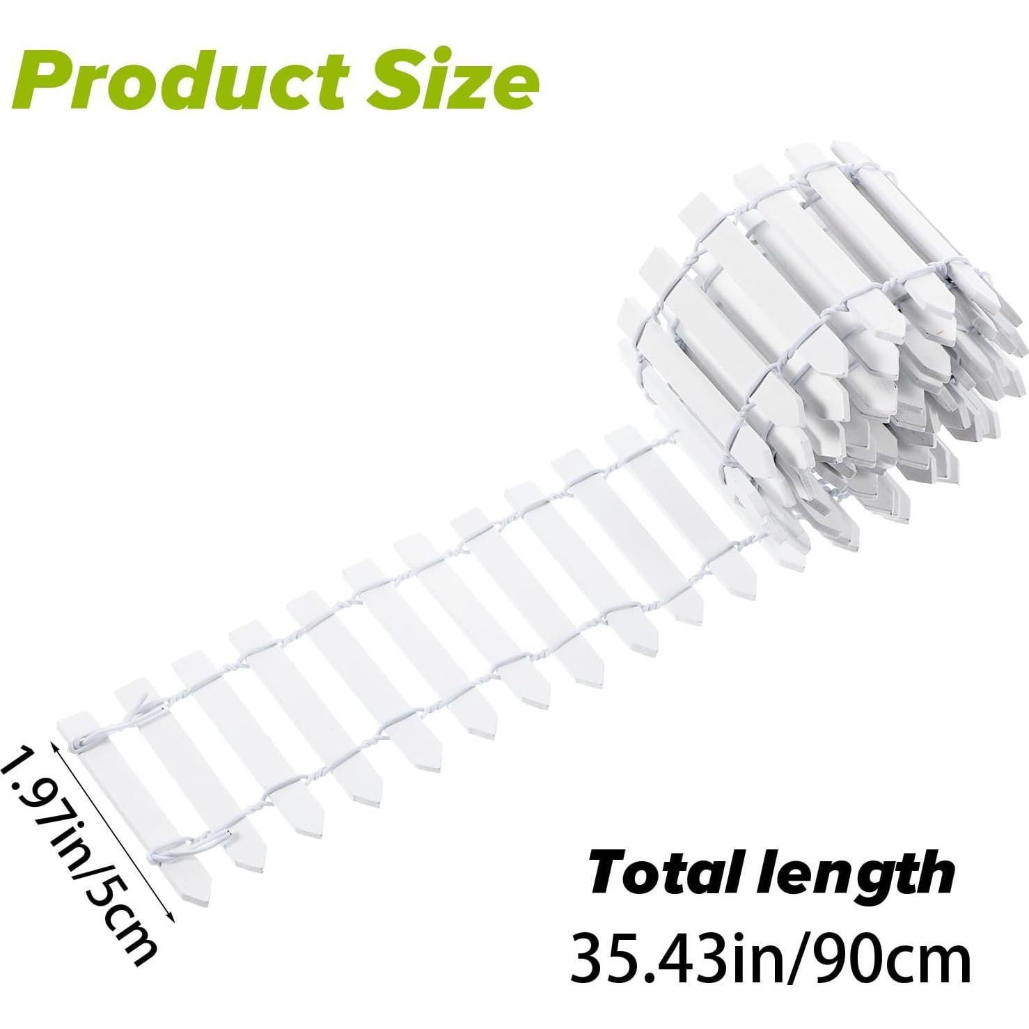 Mini Valla de Jardín de Hadas 2 PCS Plástico 90x5 cm