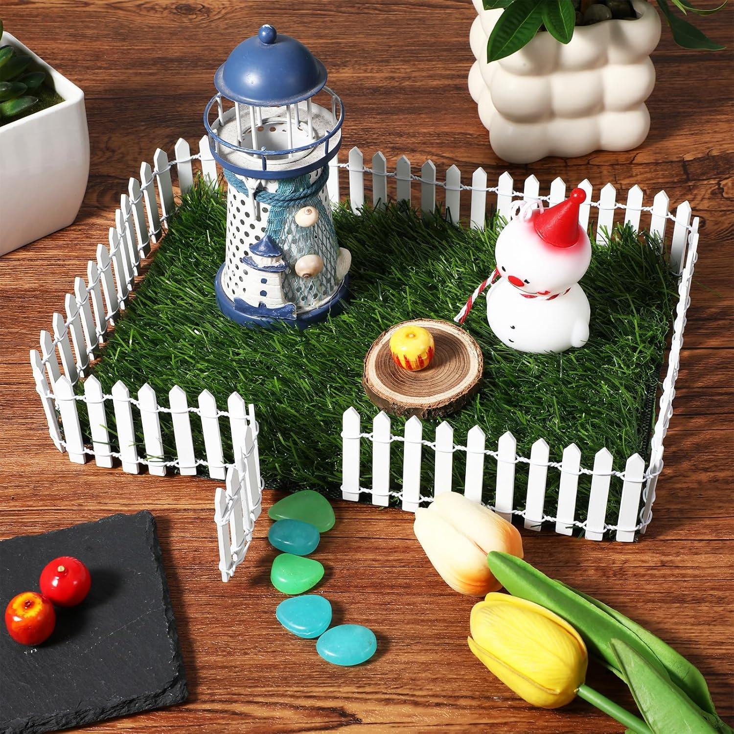 Mini Valla de Jardín de Hadas 2 PCS Plástico 90x5 cm