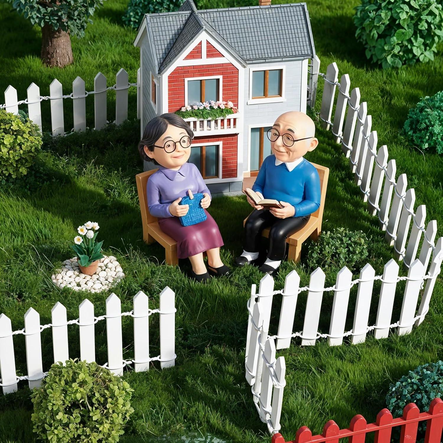 Mini Valla de Jardín de Hadas 2 PCS Plástico 90x5 cm