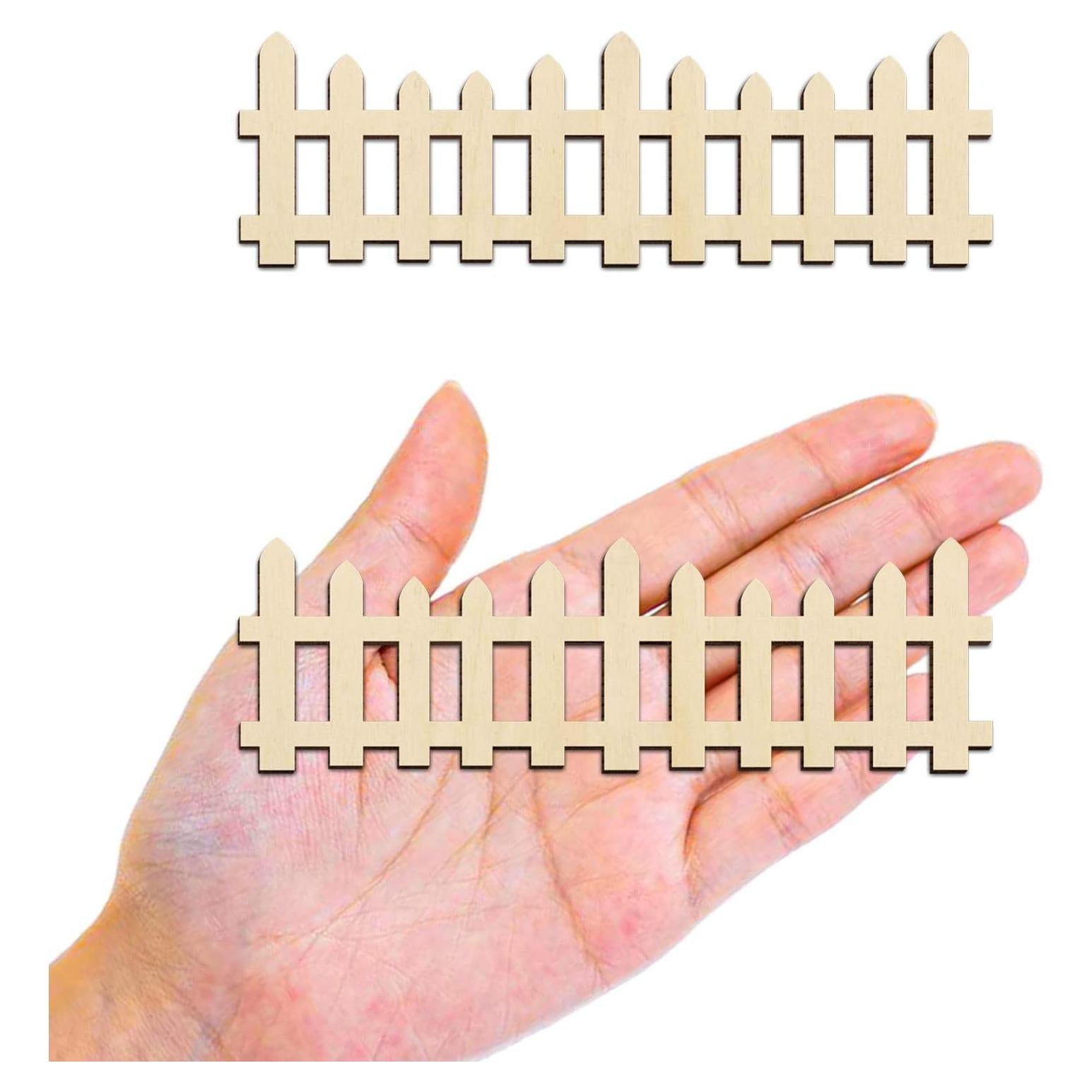 12 Piezas Cercas de Jardín de Hadas de Madera Zhuper 15x4.7cm