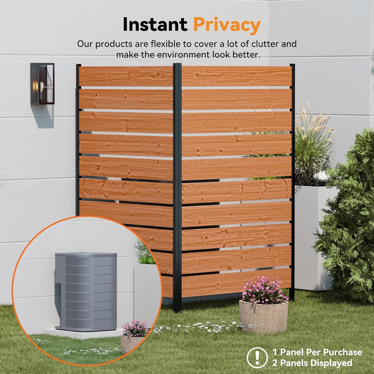 Pantalla de Privacidad de Madera Cedro 1 Panel 1.82 m x 0.98 m