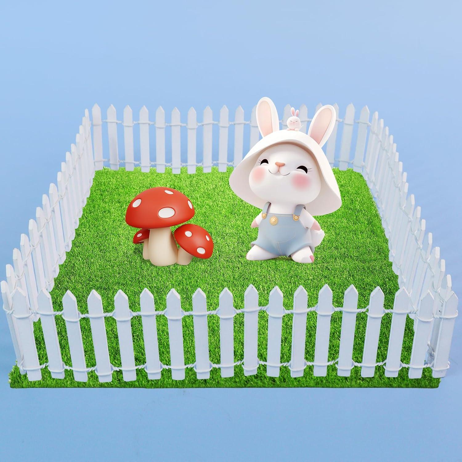 Mini Cerca de Jardín de Hadas Blanca GAQWOK 90 cm Decorativa