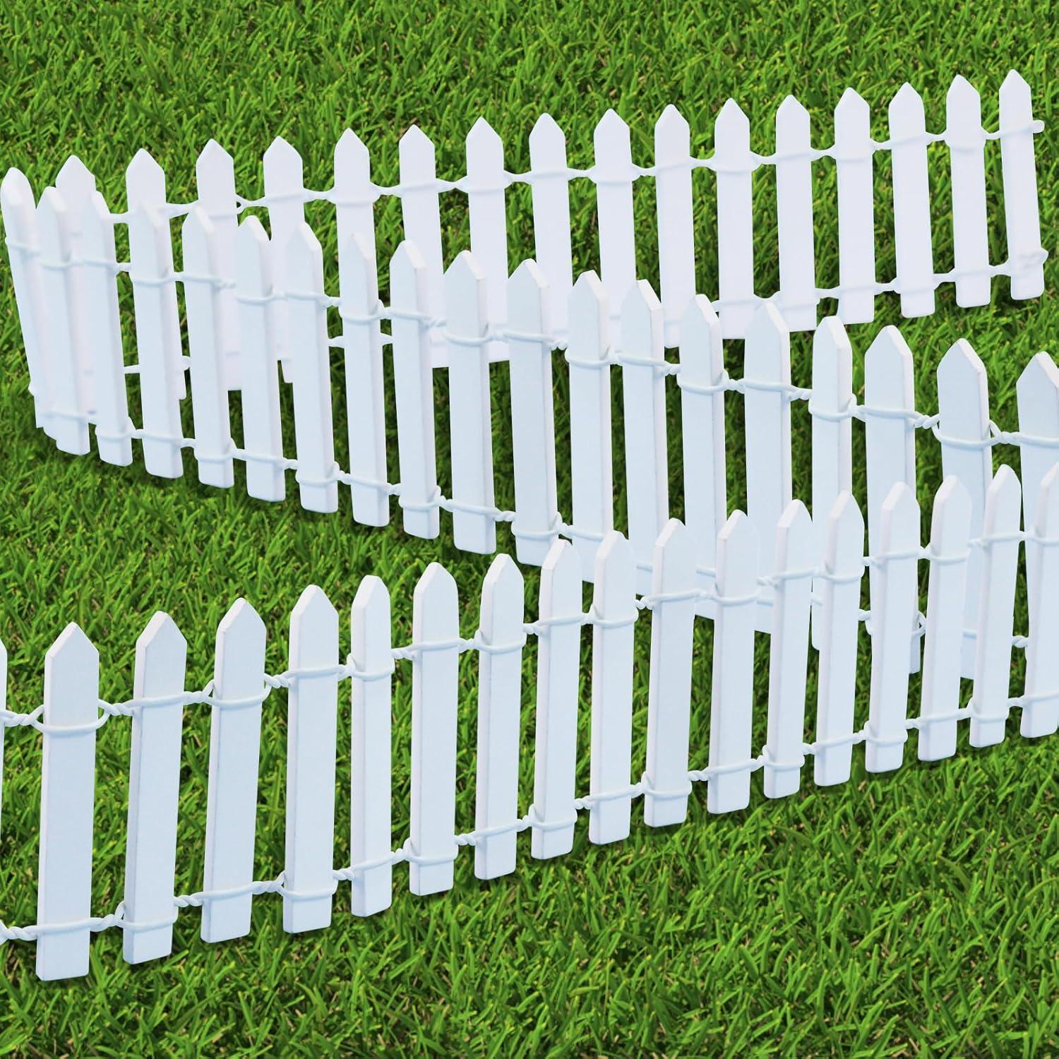 Mini Cerca de Jardín de Hadas Blanca GAQWOK 90 cm Decorativa