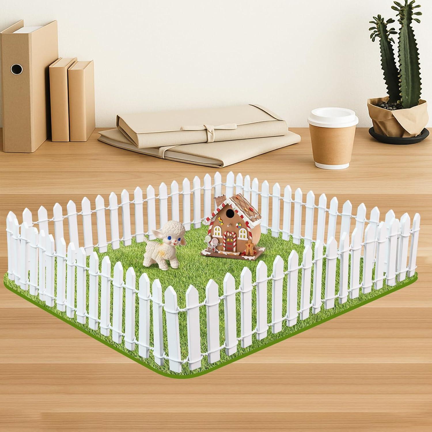 Mini Cerca de Jardín de Hadas Blanca GAQWOK 90 cm Decorativa