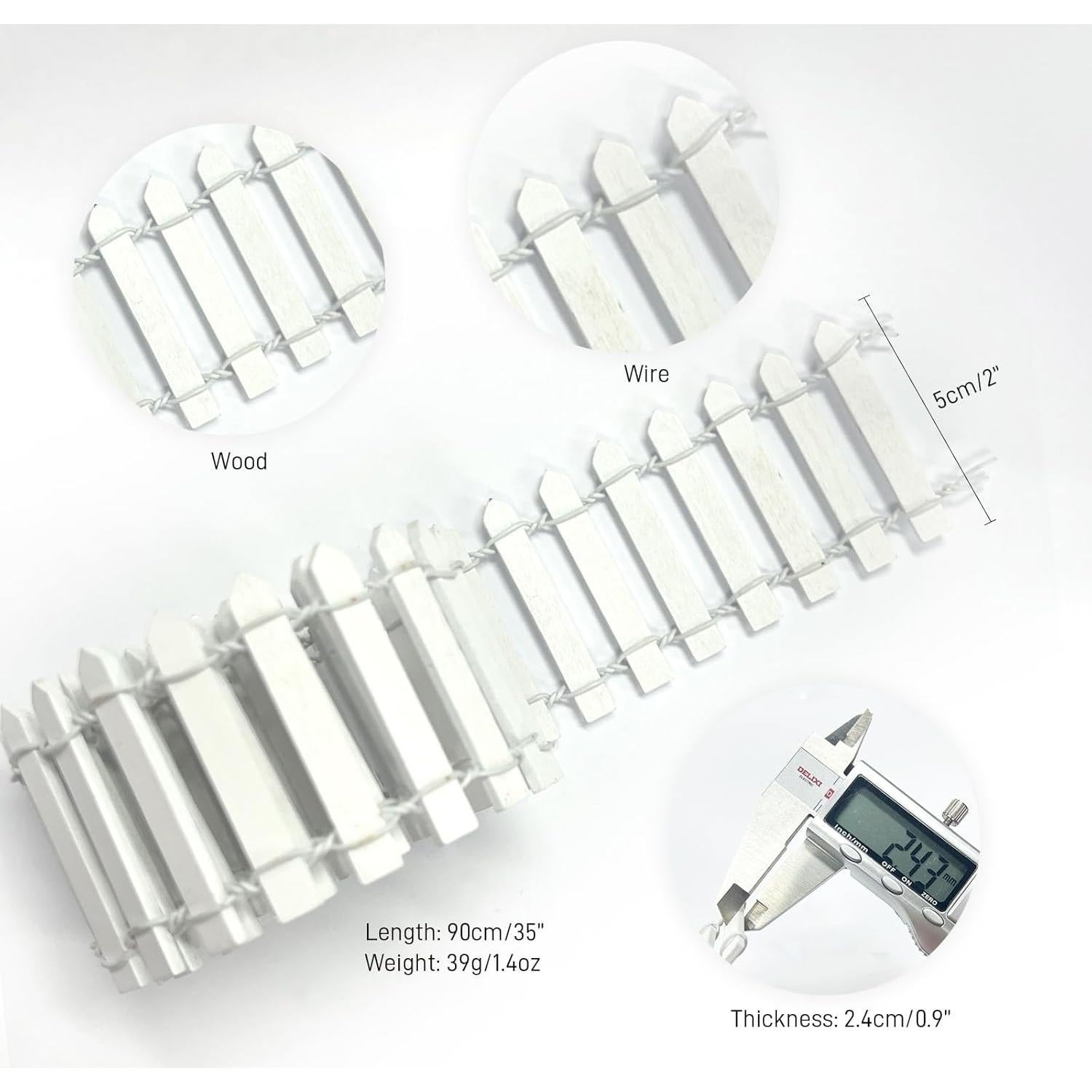 Mini Cerca de Jardín de Hadas XFGSYXS 90x5 cm Blanca