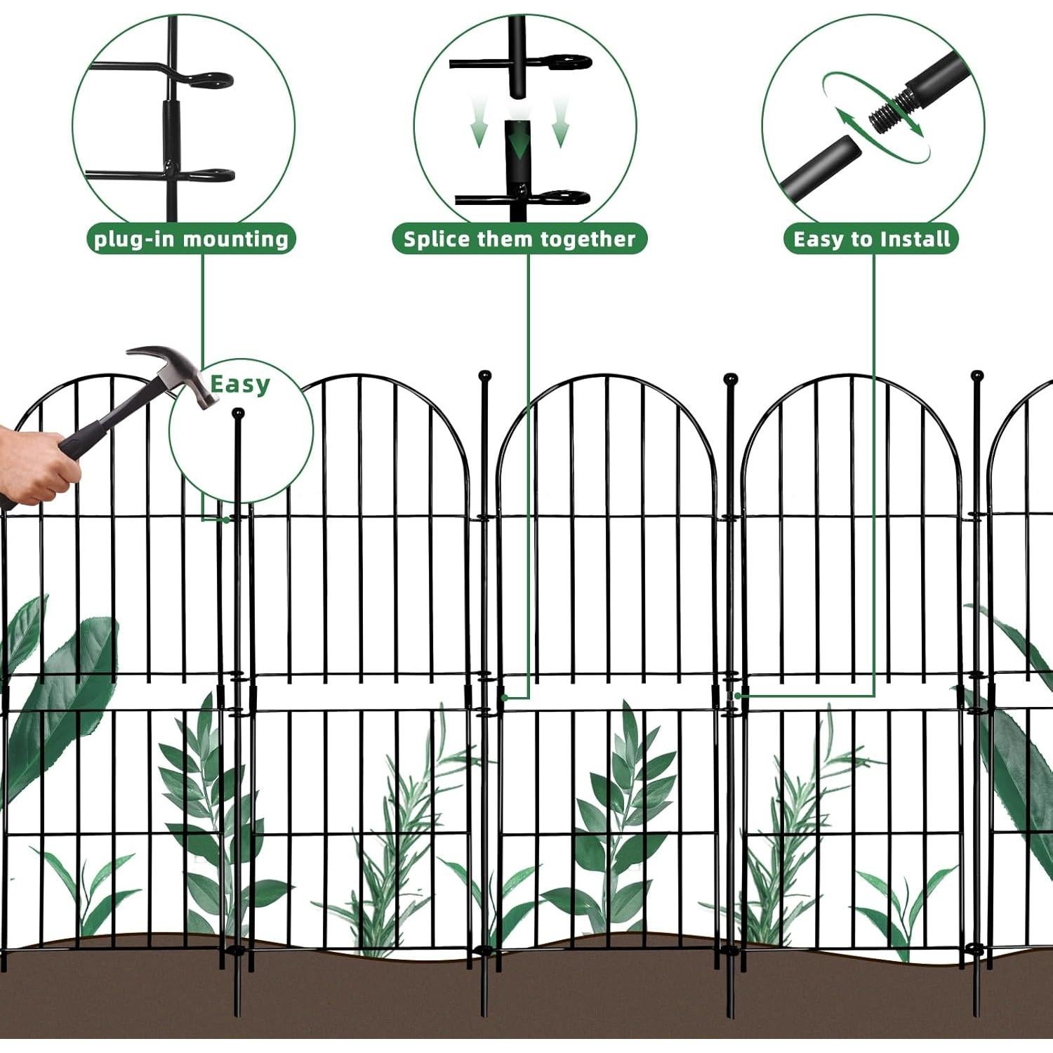 Valla Decorativa de Jardín Thrivinest 79cm x 3.05m Paquete 10