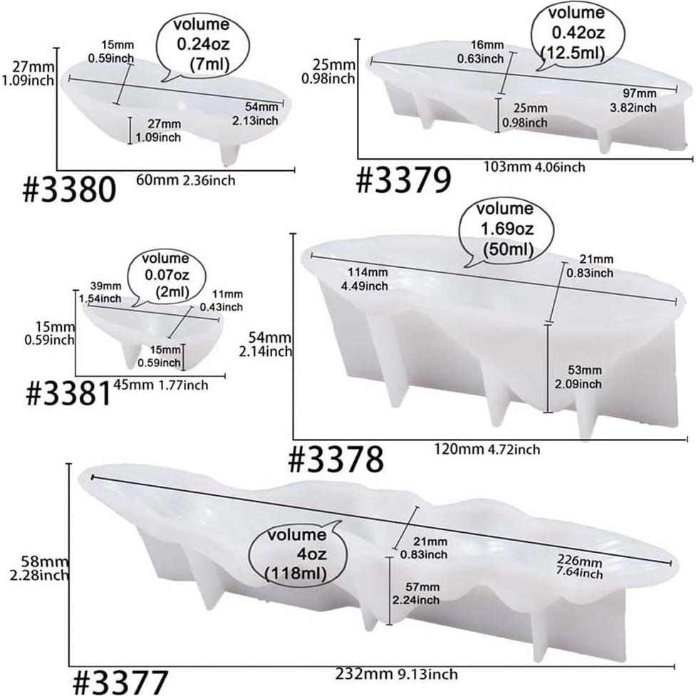 Juego de Moldes de Silicona FUNSHOWCASE para Diorama 5 Piezas