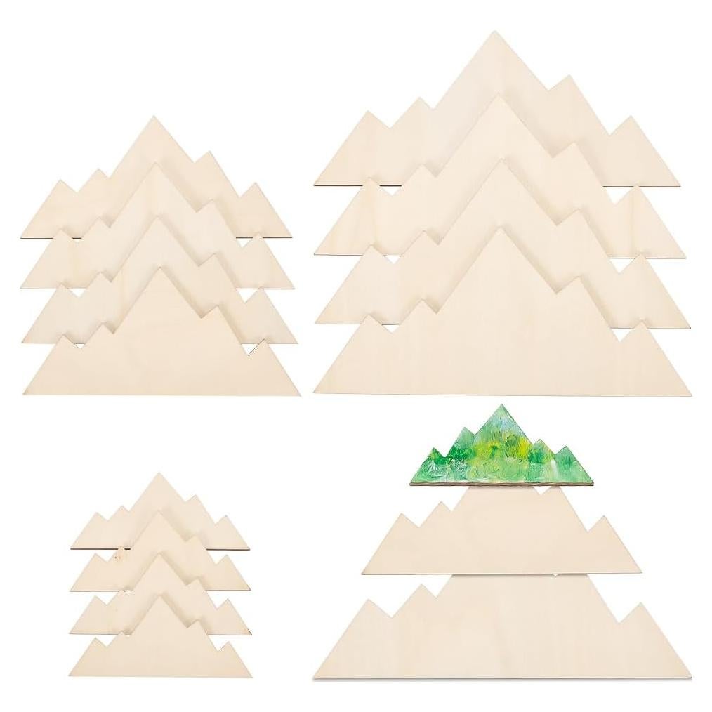 NBEADS 12 Piezas Montañas de Madera Sin Terminar para DIY