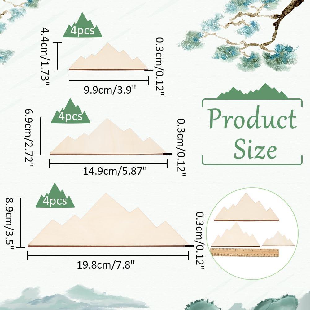 NBEADS 12 Piezas Montañas de Madera Sin Terminar para DIY